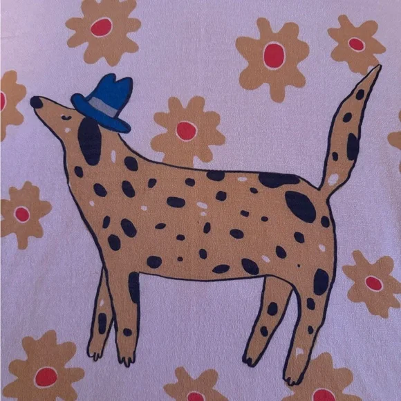 INOAH Dog in Hat Floral Poncho Top Size S - Picture 5 of 10